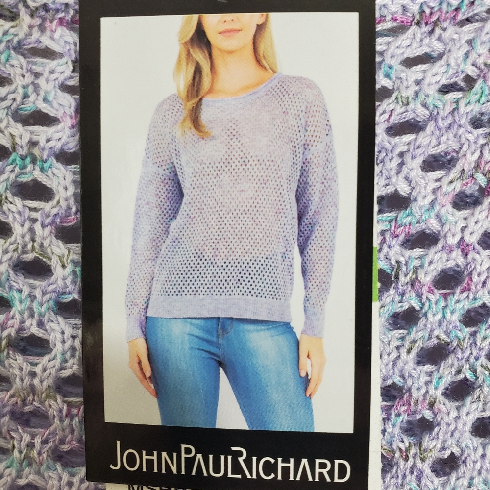 NWT JohnPaulRichard Knit Lightweight Lavender Pastel Purple Sweater Top Large
